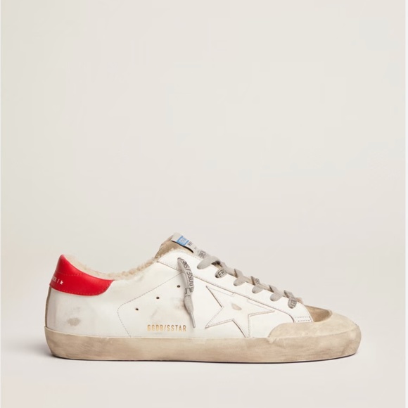 Golden Goose -Men's Super-Star with red leather heel tab and shearling size 9 US - Picture 1 of 6